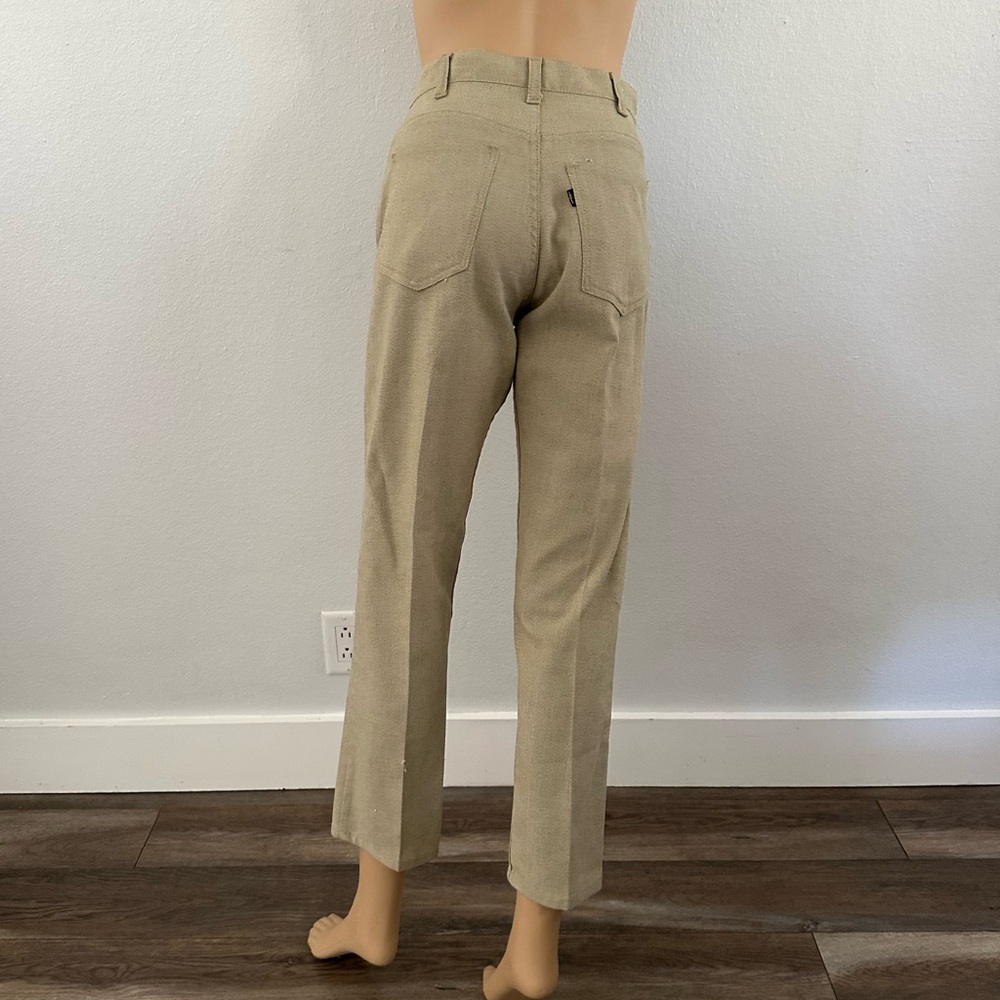 70s Big E Levis Sta-Prest Beige Linen Pants Levi's 517 Rare Size 27x27 Rare View 3